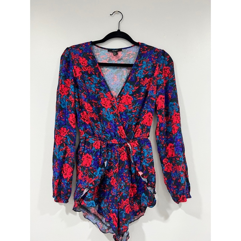 Forever 21 , bright floral romper , womens size medium